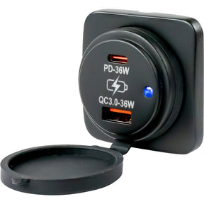 SeaDog USB A  USB C Square Surface Mount Power Socket
