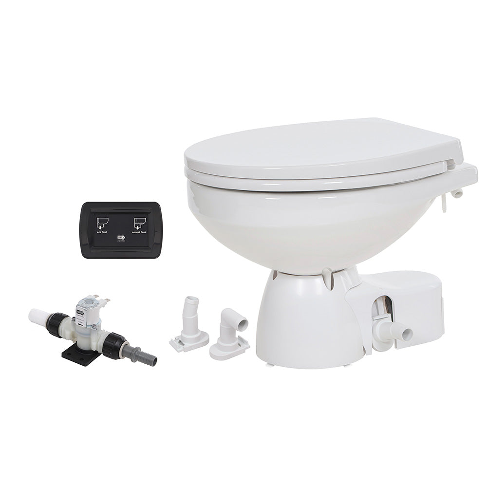Jabsco Quiet Flush E2 Fresh Water Toilet Regular Bowl  12V  Soft Close Lid
