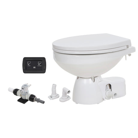 Jabsco Quiet Flush E2 Fresh Water Toilet Regular Bowl  12V  Soft Close Lid