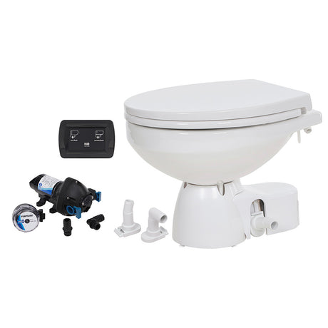 Jabsco Quiet Flush E2 Raw Water Toilet Regular Bowl  12V  Soft Close Lid