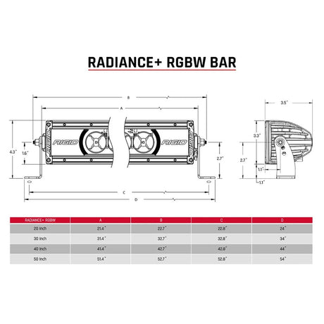 RIGID Industries Radiance  40 Light Bar  RGBW