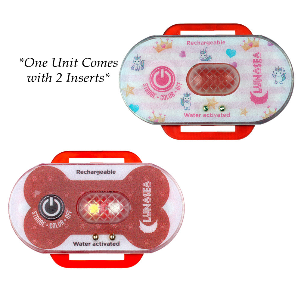 Lunasea ChildPet Safety Water Activated Strobe Light  Red Case Blue Attention Light