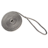 New England Rope 34 x 25 Nylon Double Braid Dock Line  Grey