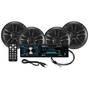 Boss Audio MCBK634B64 Kit wMR634UAB 4 MR6B Speakers  MRANT10 Antenna