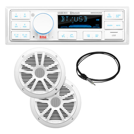 Boss Audio MCK500WB6 Kit wMR500UAB 2 MR6W Speakers MRANT10 Antenna  White Remote