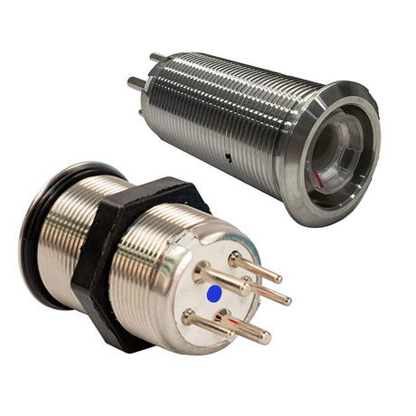 Bluewater 22mm Inrush Push Button Switch OffOnOn  BlueGreenRed LED  Switch Body Only