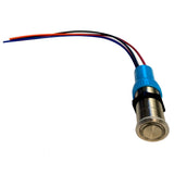 Bluewater 22mm Push Button Switch  OffOn Contact  BlueRed LED  1 Lead