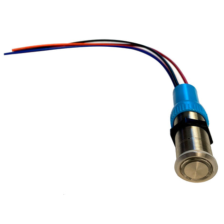 Bluewater 22mm Push Button Switch  OffOn Contact  BlueRed LED  1 Lead