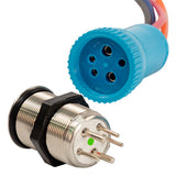Bluewater 22mm Push Button Switch  OffOnOn Double Momentary Contact  BlueGreenRed LED  1 Lead