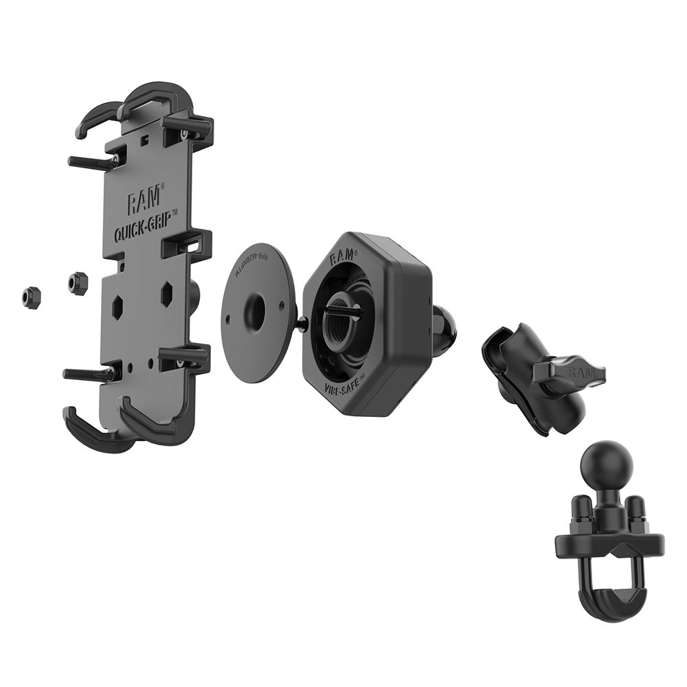 RAM Mount RAM QuickGrip XL Phone Mount wVibeSafe  UBolt Base  Short