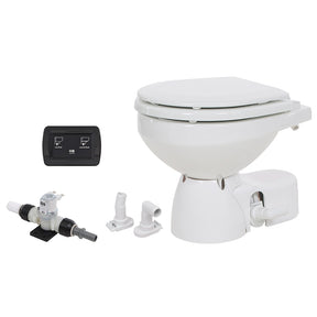 Jabsco Quiet Flush E2 Fresh Water Toilet Compact Bowl  24V  Soft Close Lid