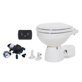 Jabsco Quiet Flush E2 Raw Water Toilet Compact Bowl  24V  Soft Close Lid