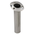 CE Smith 70 Series Standard Flush Mount Rod Holder  15 Degree  Stainless Steel  Gimbal Bar Bottom  Black Liner