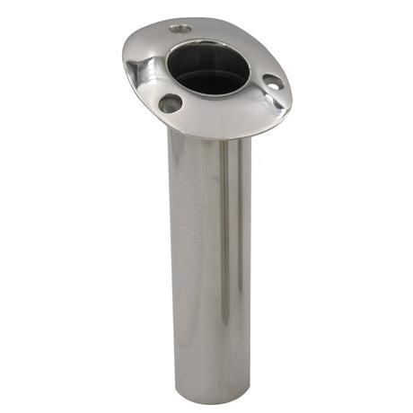 CE Smith 70 Series Standard Flush Mount Rod Holder  15 Degree  Stainless Steel  Gimbal Bar Bottom  Black Liner