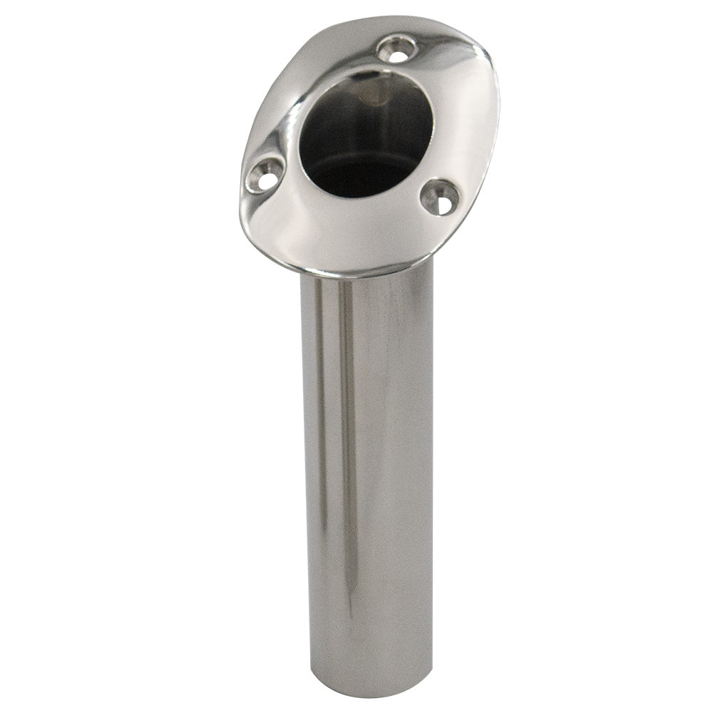 CE Smith 70 Series Standard Flush Mount Rod Holder  30 Degree  Stainless Steel  Gimbal Bar Bottom  Black Liner
