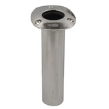 CE Smith 70 Series Standard Flush Mount Rod Holder  0 Degree  Stainless Steel  Cast Bottom  Black Liner