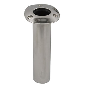 CE Smith 70 Series Standard Flush Mount Rod Holder  0 Degree  Stainless Steel  Cast Bottom  Black Liner