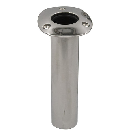 CE Smith 70 Series Standard Flush Mount Rod Holder  0 Degree  Stainless Steel  Cast Bottom  Black Liner