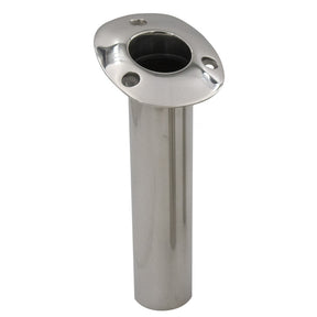 CE Smith 70 Series Standard Flush Mount Rod Holder  15 Degree  Stainless Steel  Cast Bottom  Black Liner