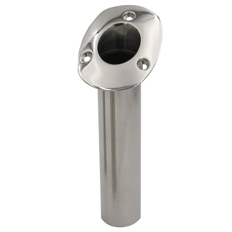 CE Smith 80 Series Standard Flush Mount Rod Holder  30 Degree  Stainless Steel  Cast Bottom  Black Liner