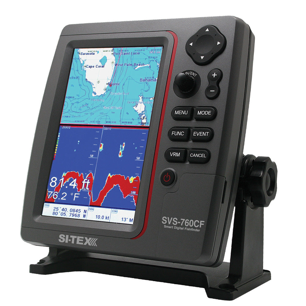 SITEX GPS Dual Frequency 600W Sonar System  7 Color LCD wInternal  External GPS Antenna  CMAP 4D Card