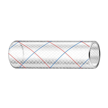 Trident Marine 38 x 50 Clear Reinforced PVC Hose Tubing Red  Blue Tracer