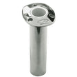 CE Smith Flush Mount Rod Holder  0 Degree  9 Depth  Stainless Steel  Cast Bottom  White Vinyl Liner