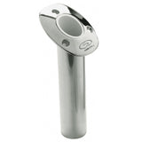 CE Smith Flush Mount Rod Holder  30 Degree  9 Depth  Stainless Steel  Cast Bottom  White Vinyl Liner