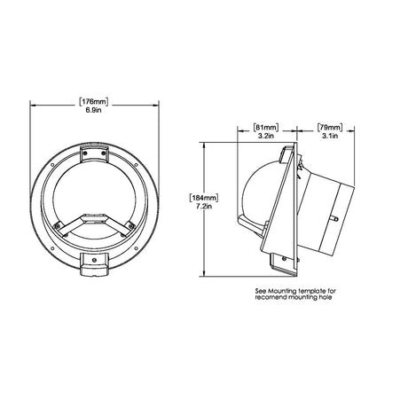 Ritchie BN202 Navigator Compass  Bulkhead Mount  Black