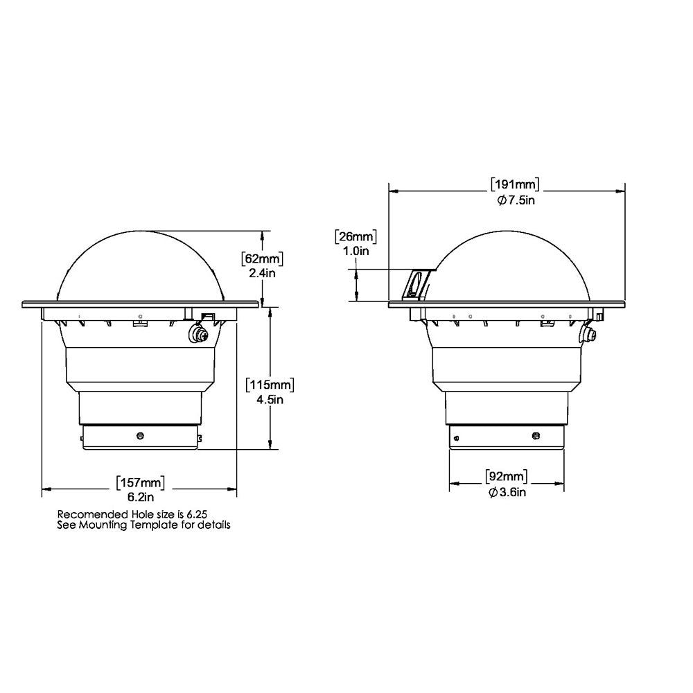 Ritchie SS5000 SuperSport Compass  Flush Mount  Black