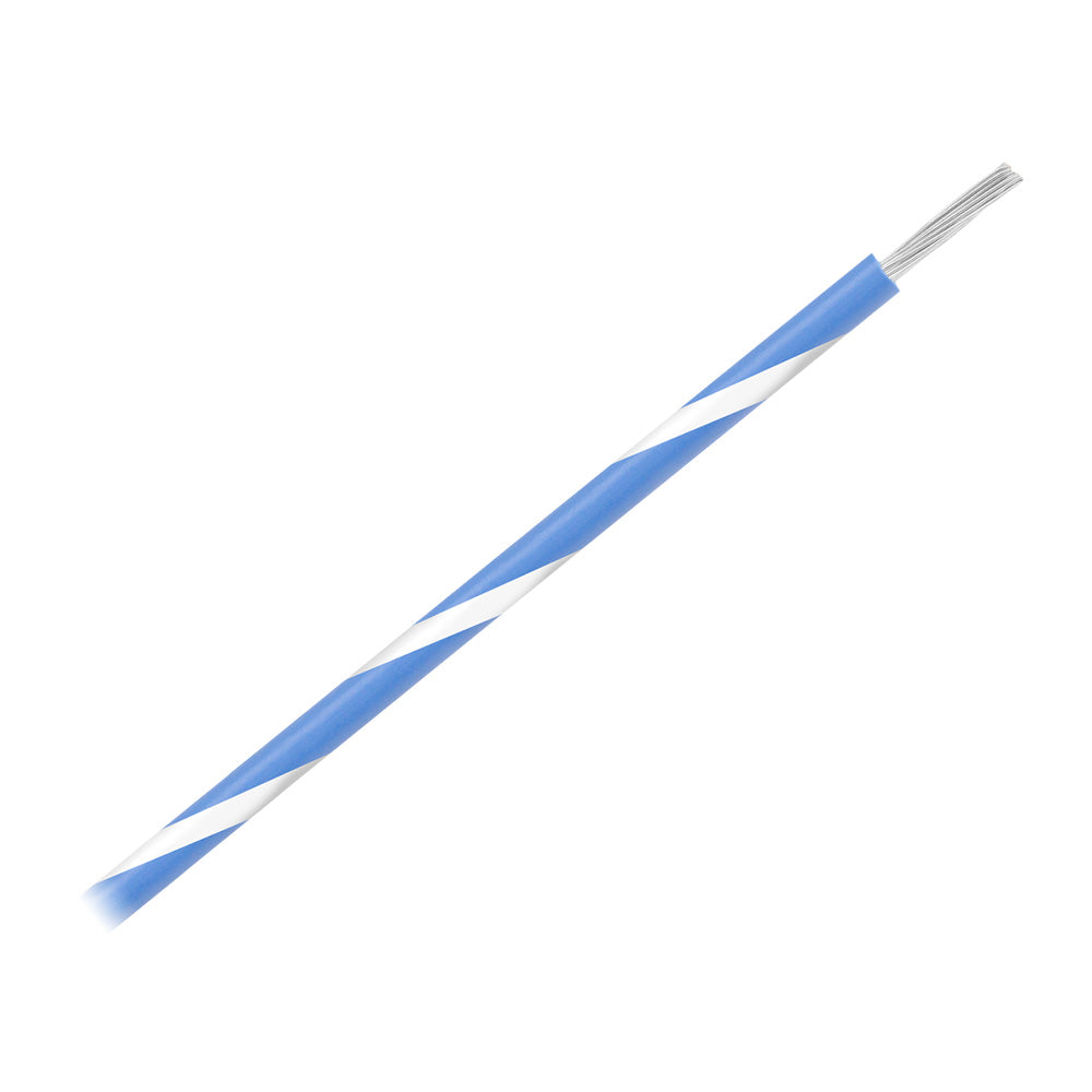 Pacer 16 AWG Gauge Striped Marine Wire 500 Spool  Blue wWhite Stripe