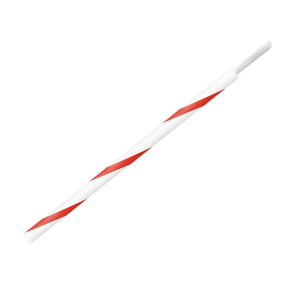 Pacer 16 AWG Gauge Striped Marine Wire 500 Spool  White wRed Stripe