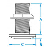 GROCO 3 Bronze ThruHull Fitting wNut