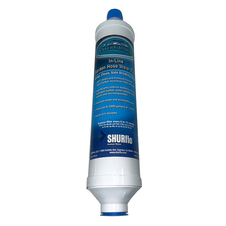Shurflo by Pentair QuadStage Bacteriostatic KDFCarbon InLine City Water Entry Filter wGarden Hose Ends