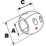 Performance Metals 114 Streamlined Shaft Anode  Aluminum