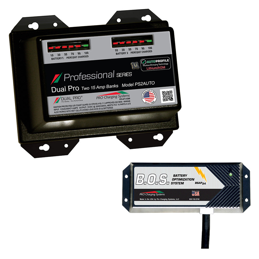 Dual Pro PS2 Auto 2 Bank Battery Charger w2 Bank BOS