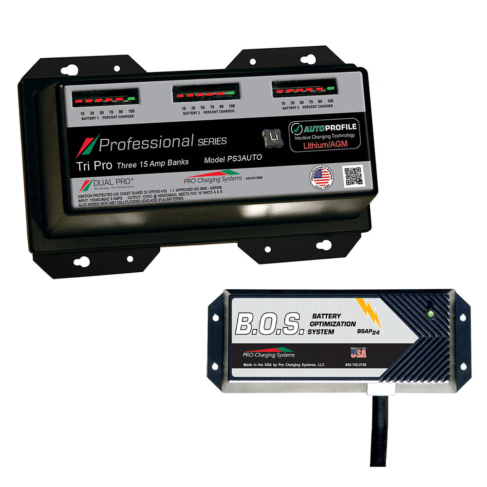 Dual Pro PS3 Auto 3 Bank Battery Charger w3 Bank BOS
