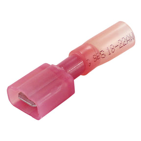 Pacer 2218 AWG FullyInsulated Male Disconnect Terminal  Red  100 Pack