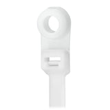Pacer 8 Cable Tie wMounting Ring  Natural Color  50lb Tensile Strength  2 Bundle Diameter  100 Piece Bag