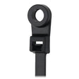Pacer 15 Cable Tie wMounting Ring  Black  50lb Tensile Strength  4 Bundle Diameter  100 Piece Bag