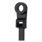 Pacer 15 Cable Tie wMounting Ring  Black  50lb Tensile Strength  4 Bundle Diameter  100 Piece Bag