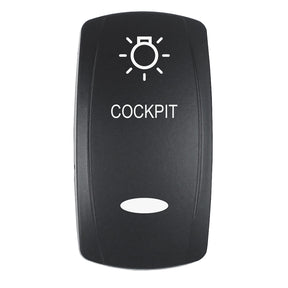 Pacer Actuator  COCKPIT fV Series Contura Switches  Black  Laser Etched TopBottom Light