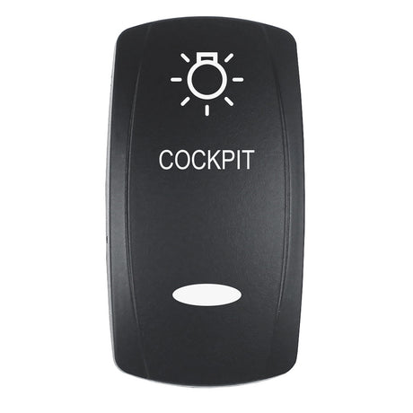 Pacer Actuator  COCKPIT fV Series Contura Switches  Black  Laser Etched TopBottom Light