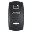 Pacer Actuator  LIVEWELL fV Series Contura Switches  Black  Laser Etched TopBottom Light