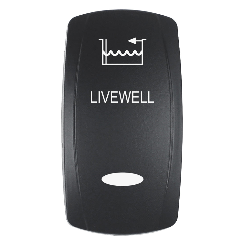 Pacer Actuator  LIVEWELL fV Series Contura Switches  Black  Laser Etched TopBottom Light
