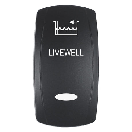 Pacer Actuator  LIVEWELL fV Series Contura Switches  Black  Laser Etched TopBottom Light