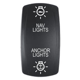 Pacer Actuator  NAVANC fV Series Contura Switches  Black  Laser Etched TopBottom Light
