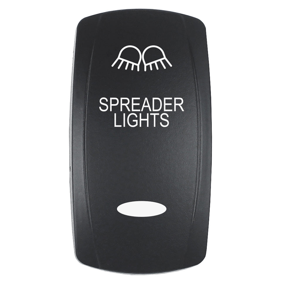 Pacer Actuator  SPREADER LIGHTS fV Series Contura Switches  Black  Laser Etched TopBottom Light