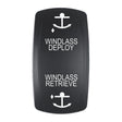 Pacer Actuator  WINDLASS DPLYRTRV fV Series Contura Switches  Black  Laser Etched TopBottom Light