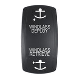 Pacer Actuator  WINDLASS DPLYRTRV fV Series Contura Switches  Black  Laser Etched TopBottom Light